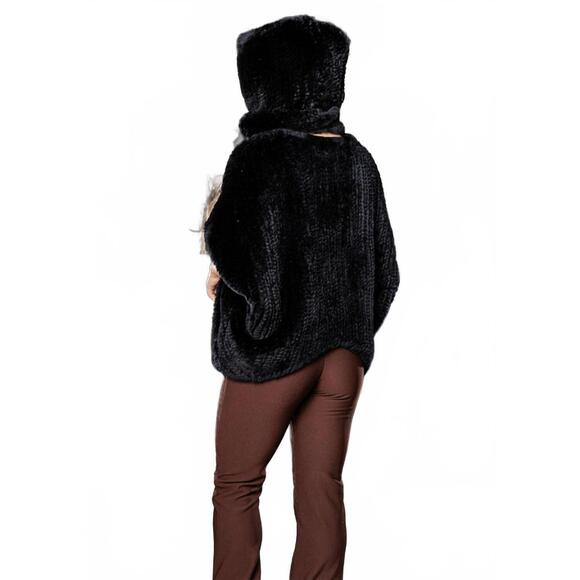 NEW MORRIS KAYE knitted rabbit sleeveless pullover in black - Picture 2 of 3